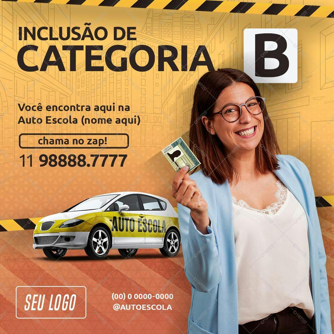 Banner para Auto Escola Categoria B PSD Editável