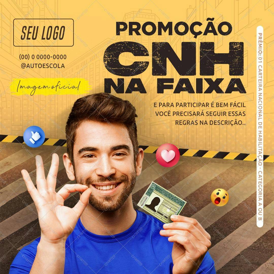 Flyer para Promoção CNH na Faixa PSD Editável