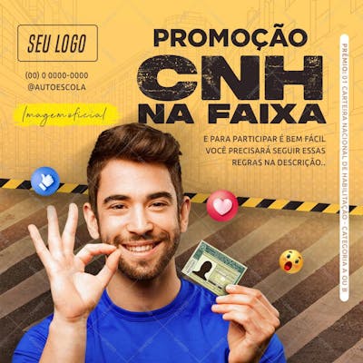 Feed - Promoção Cnh Na Faixa - Psd