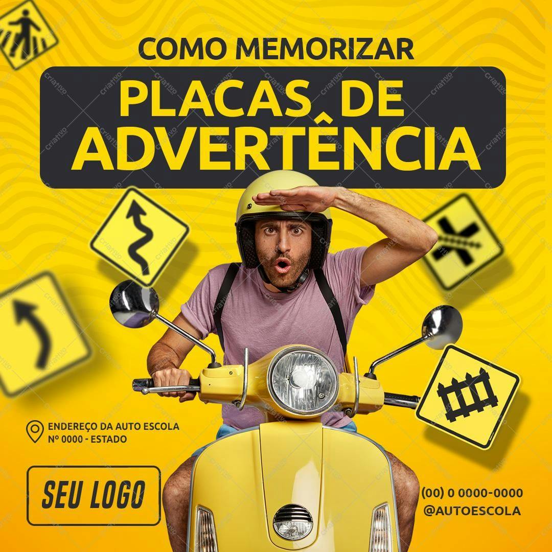 Post para Redes Sociais Autoescola PSD Editável