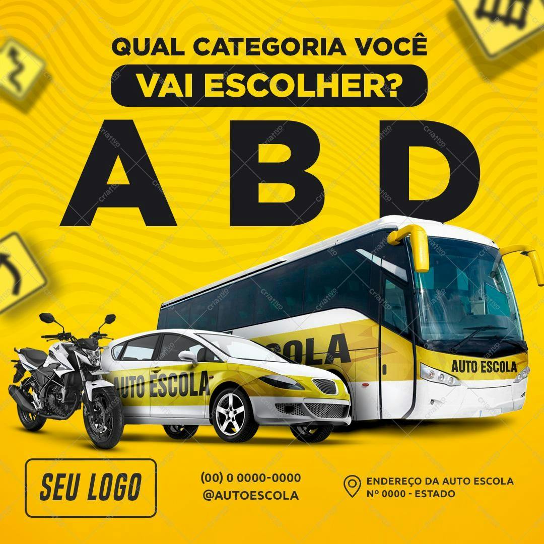 Template PSD para Publicação Auto Escola PSD Editável