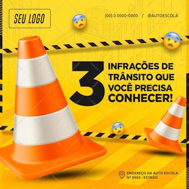 3 infrações de trânsito