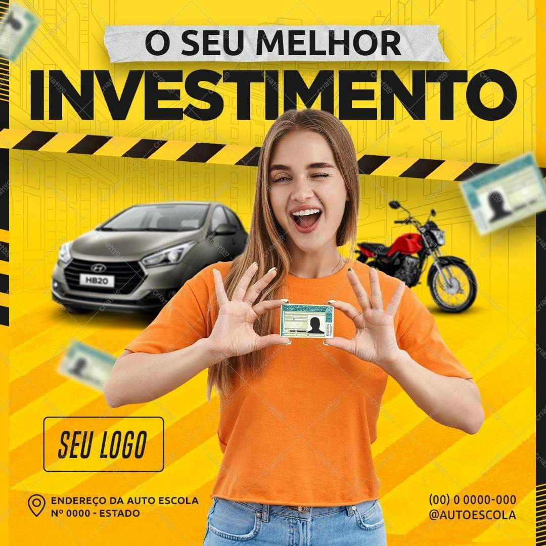 Post para Redes Sociais Autoescola PSD Editável