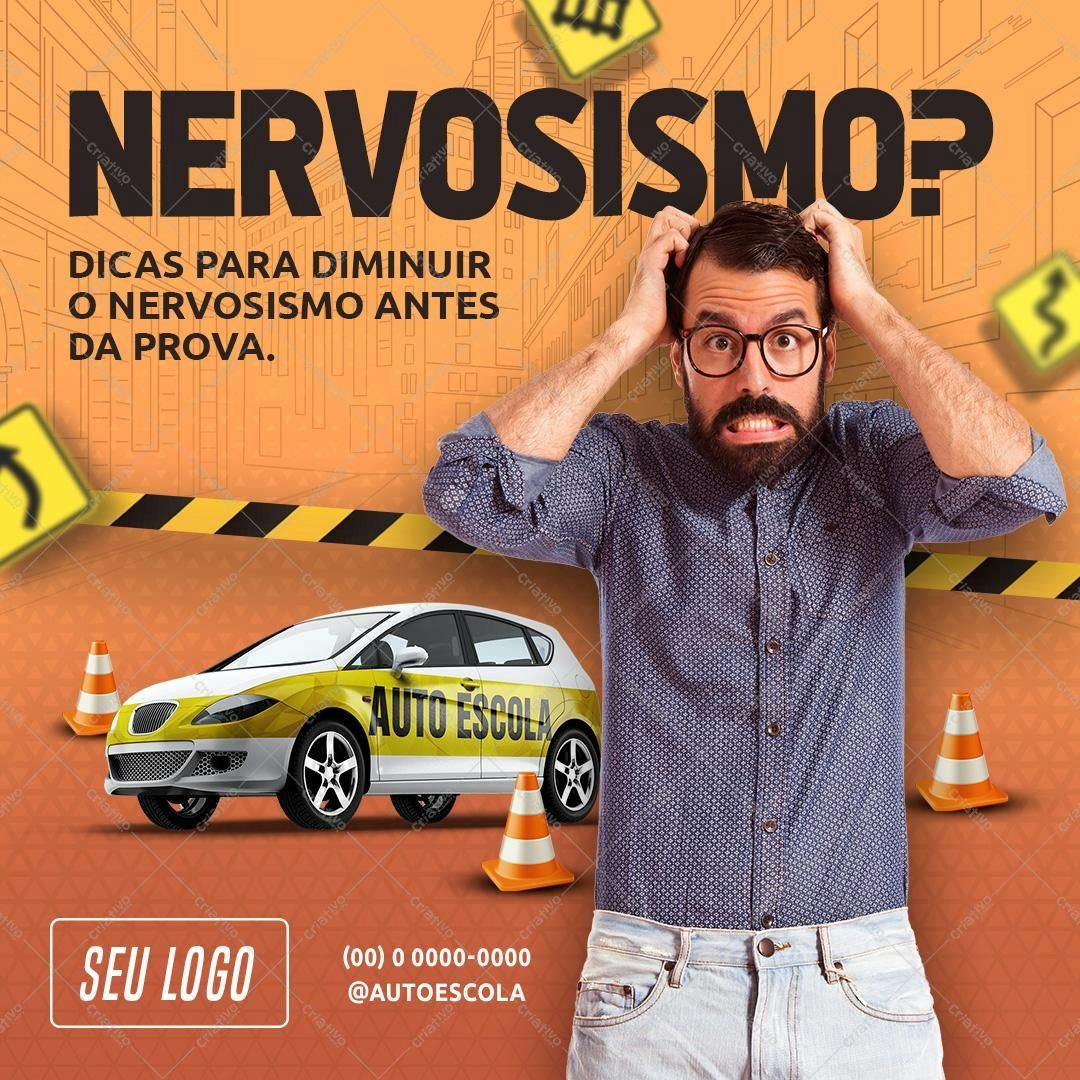 Banner para Autoescola com Pessoa Nervosa PSD Editável
