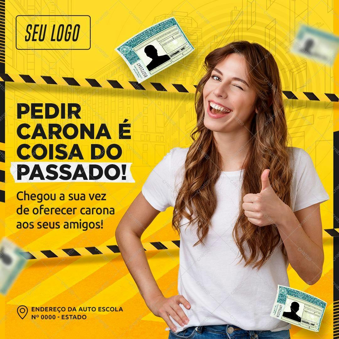 Post para Redes Sociais Autoescola PSD Editável