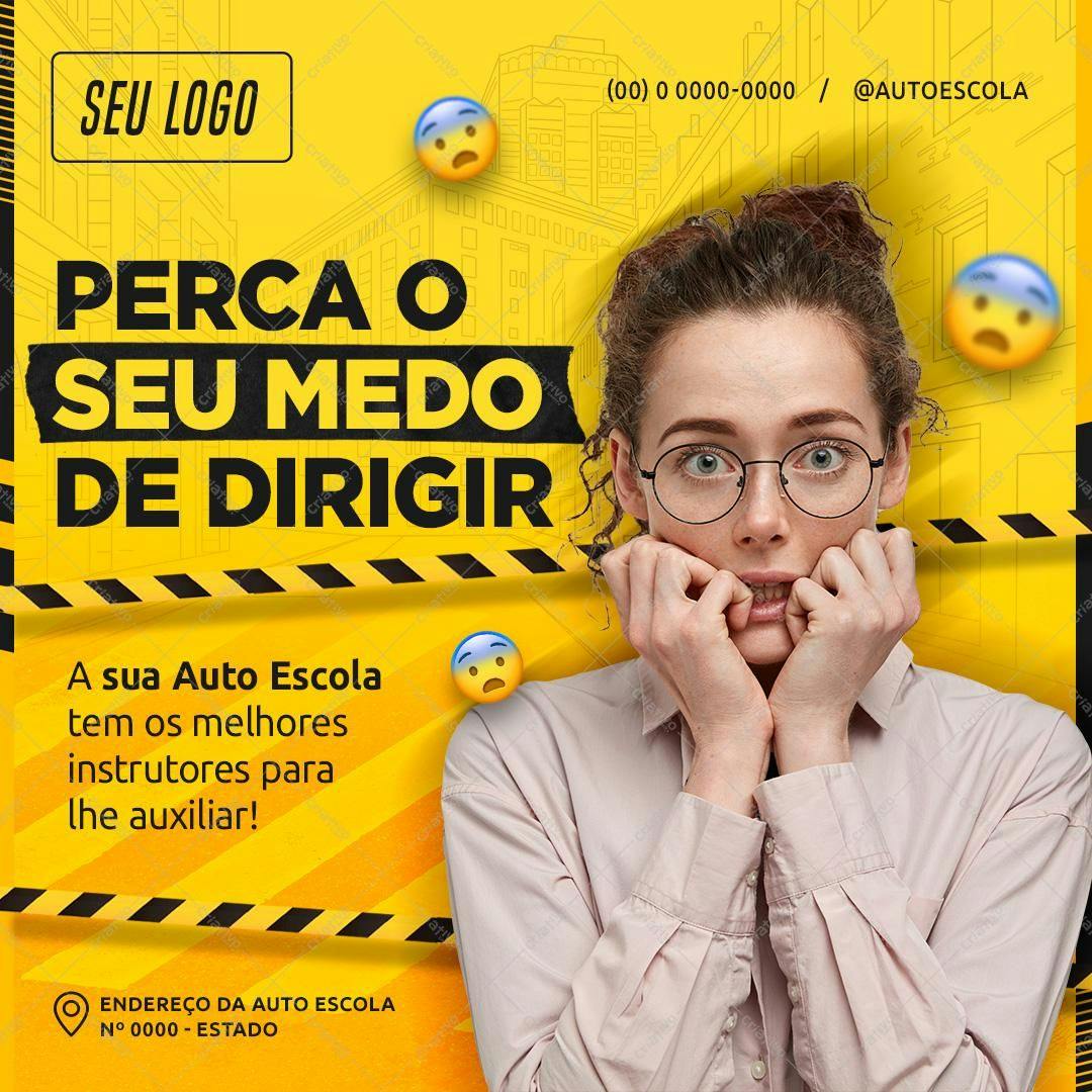 Post para Redes Sociais Autoescola PSD Editável