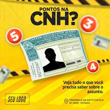 Feed pontos na cnh psd