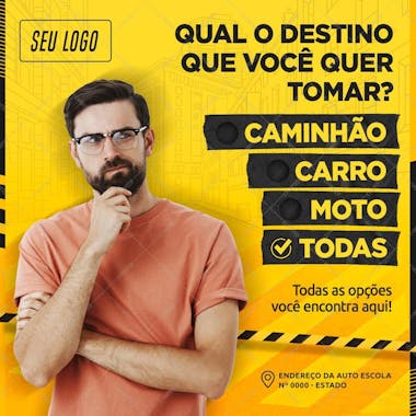 Feed qual o destino que você quer tomar psd