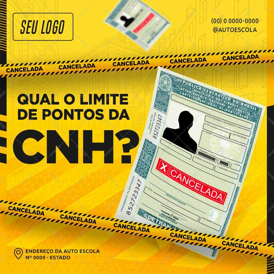 Post para Redes Sociais CNH Cancelada PSD Editável