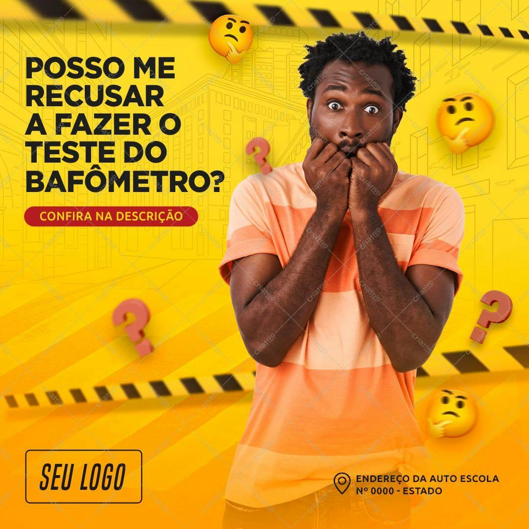 Post para Redes Sociais Teste do Bafômetro PSD Editável