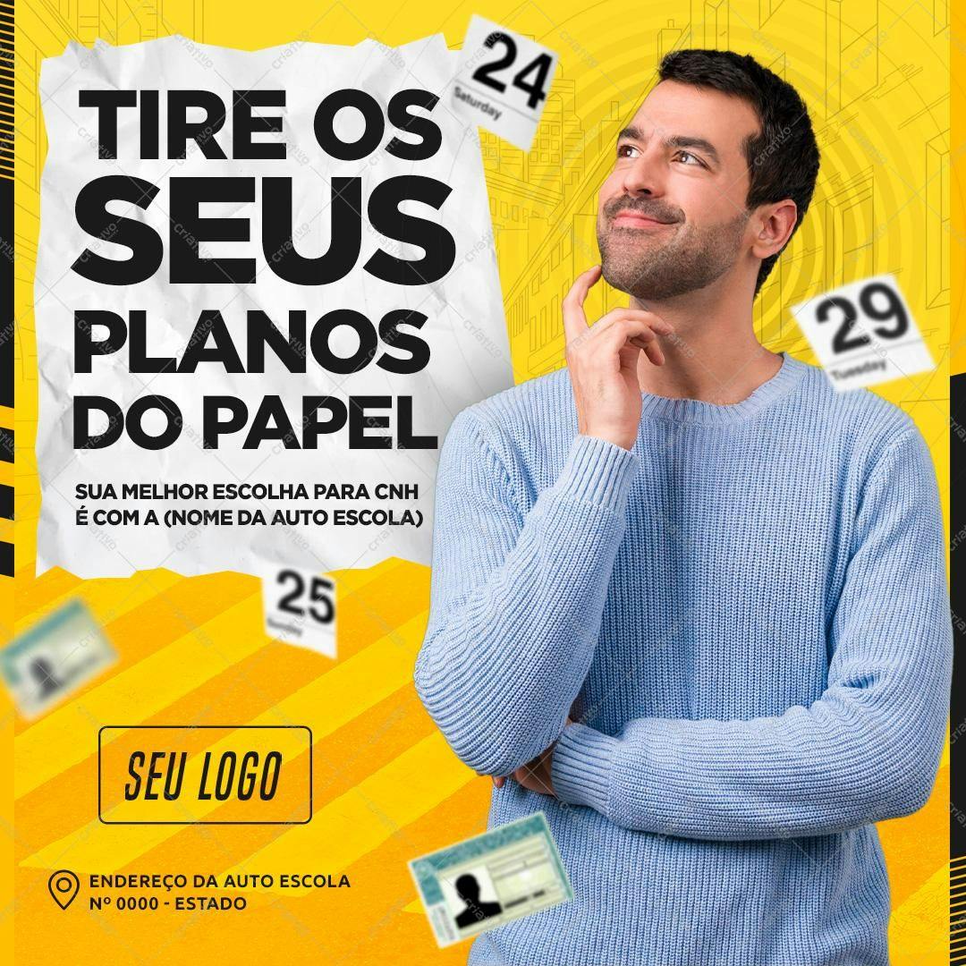 Template Flyer para Auto Escola PSD Editável