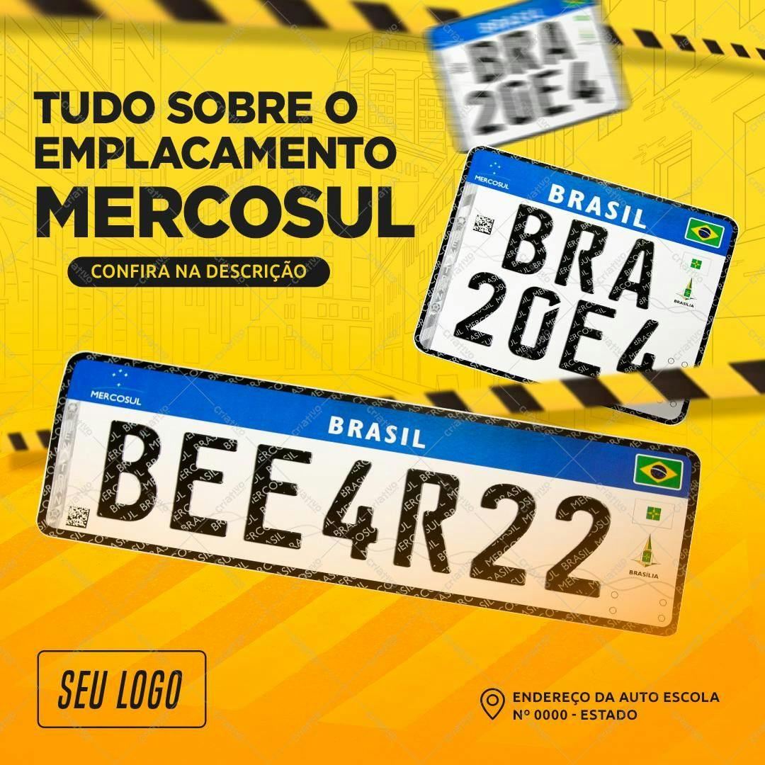 Template Placa Mercosul PSD Editável