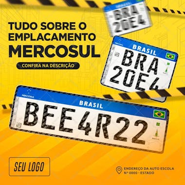 Feed tudo sobre o emplacamento mercosul psd