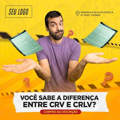 Feed - Você Sabe A Diferença Entre Crv E Crlv - Psd