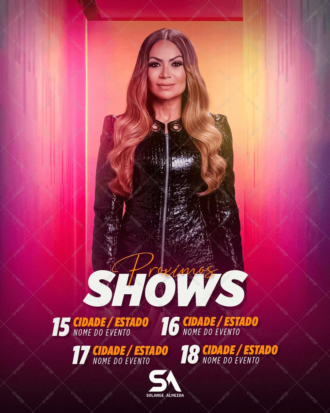 Flyer para Shows Musicais PSD Editável