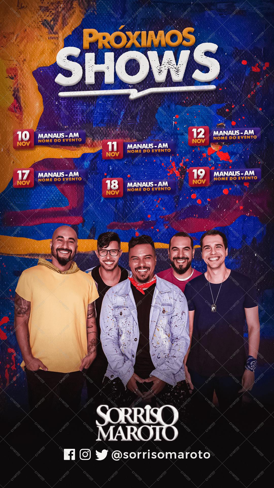 Flyer para Shows Musicais Sorriso Maroto PSD Editável