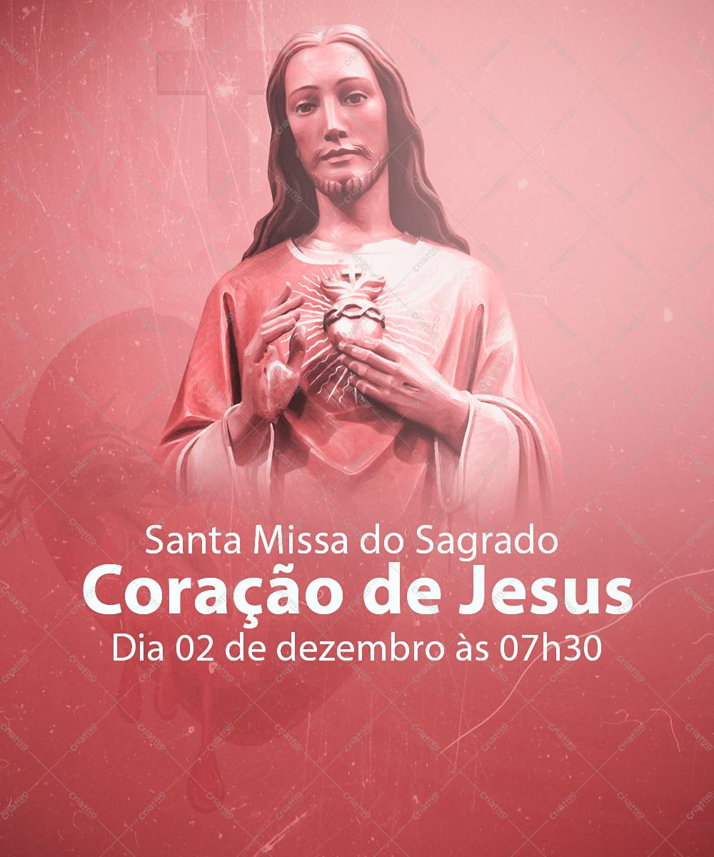 Imagem Sagrado Coração de Jesus para Missa PSD Editável