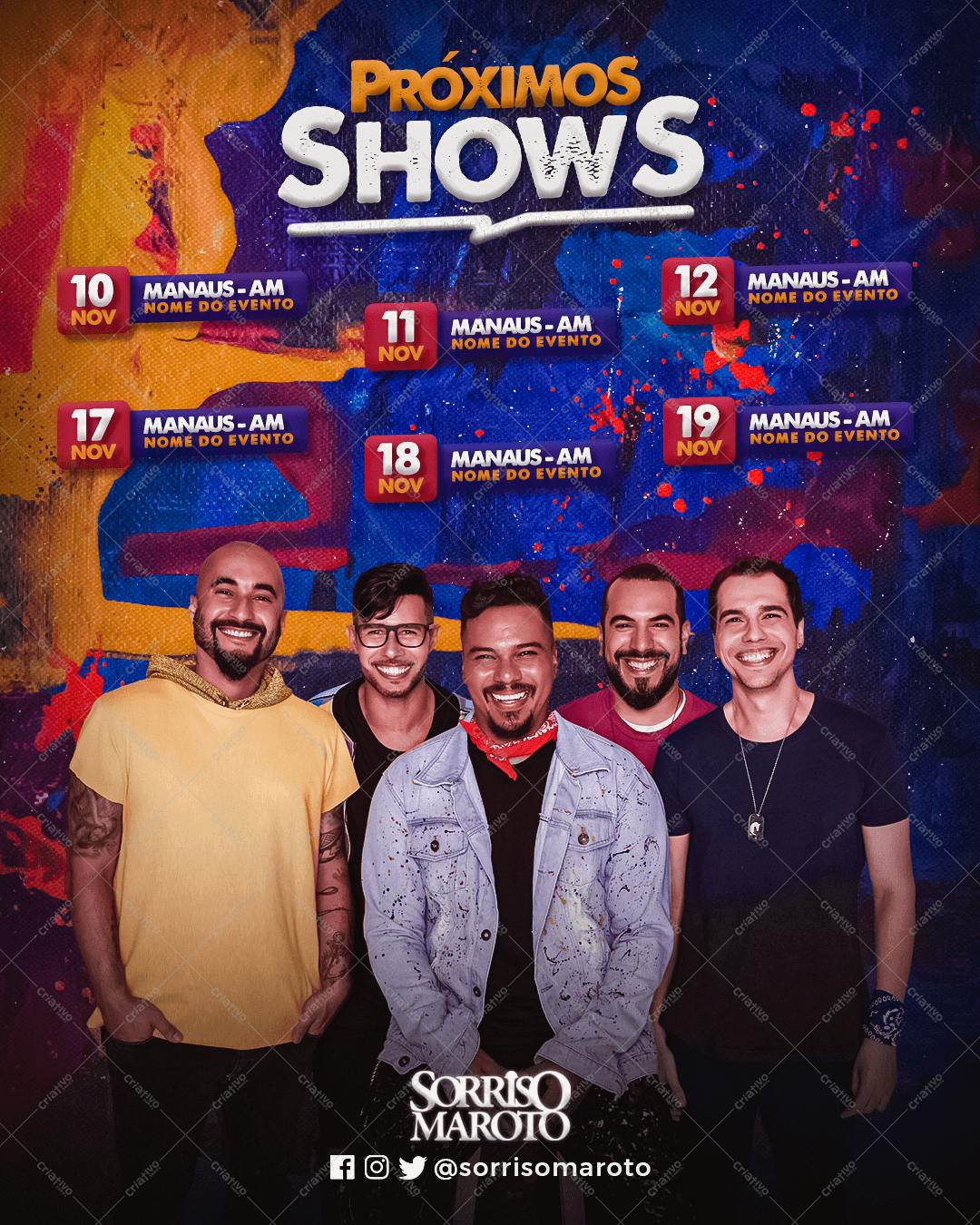Flyer para Shows Musicais Sorriso Maroto PSD Editável