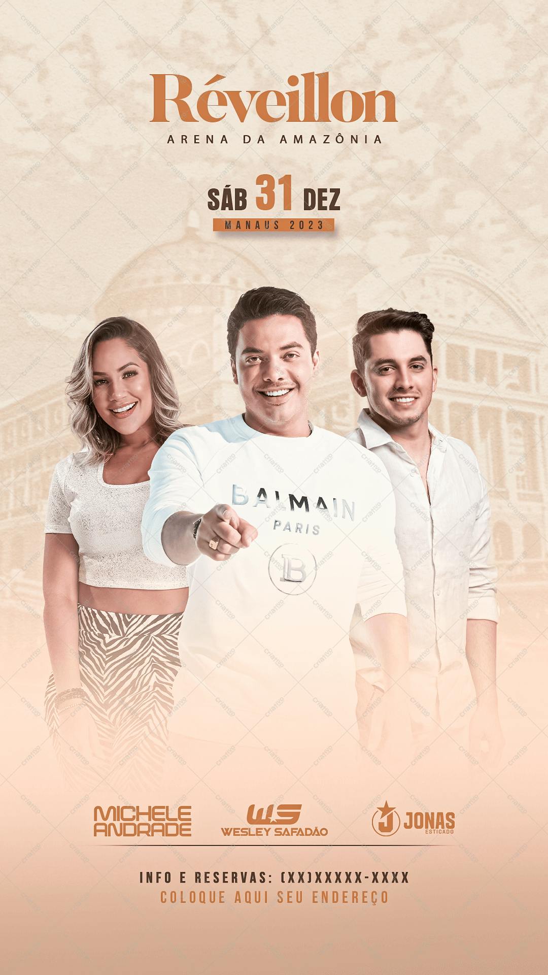 Flyer para Réveillon Arena da Amazônia PSD Editável