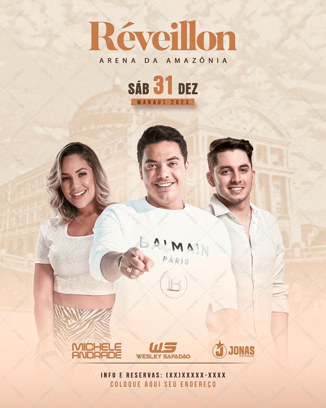 Flyer para Réveillon Arena da Amazônia PSD Editável
