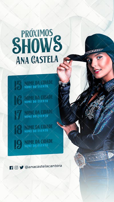Story Próximos Shows Ana Castela