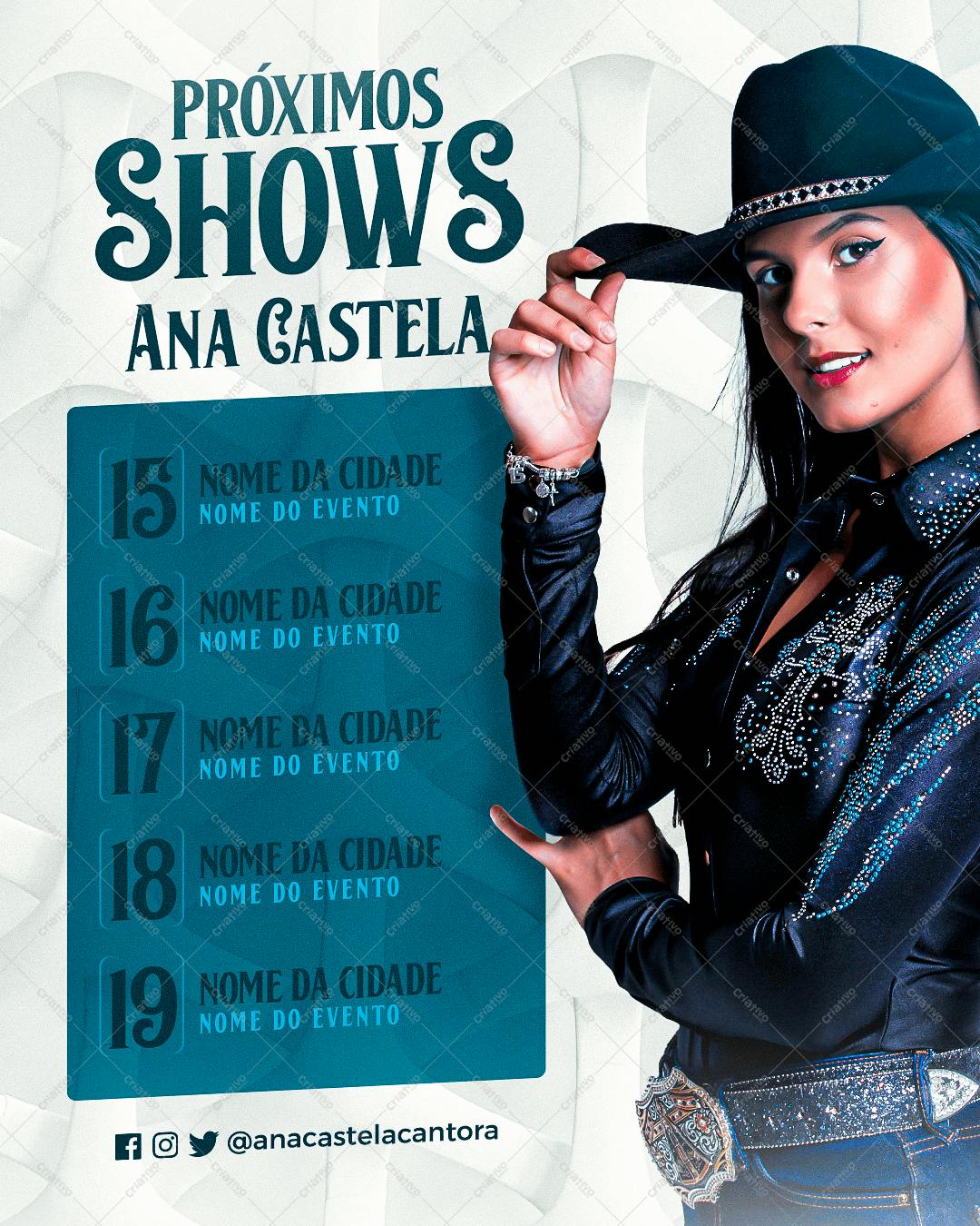 Flyer para Shows de Cantora Sertaneja PSD Editável
