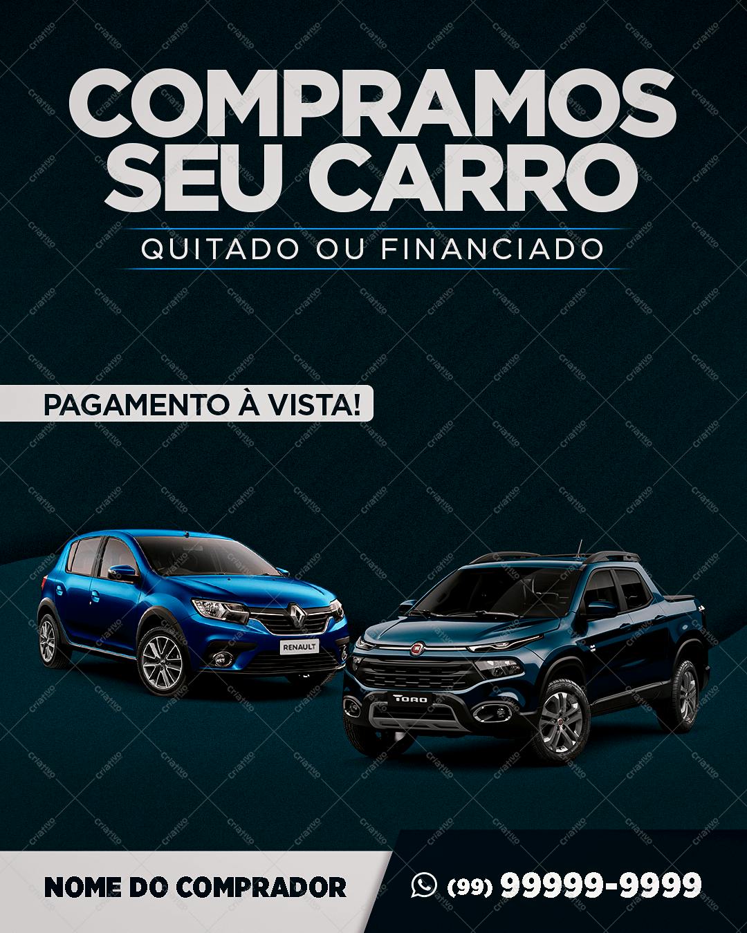 Anúncio Compra Carro PSD Editável