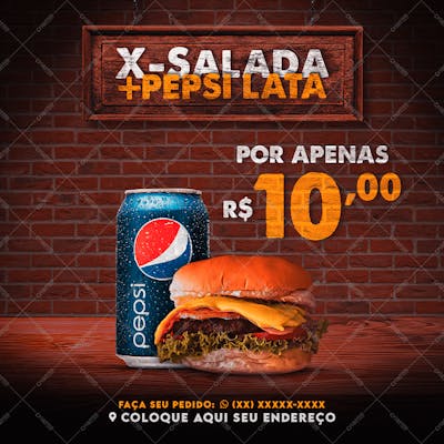 Promoção X-Salada  Pepsi Em Lata