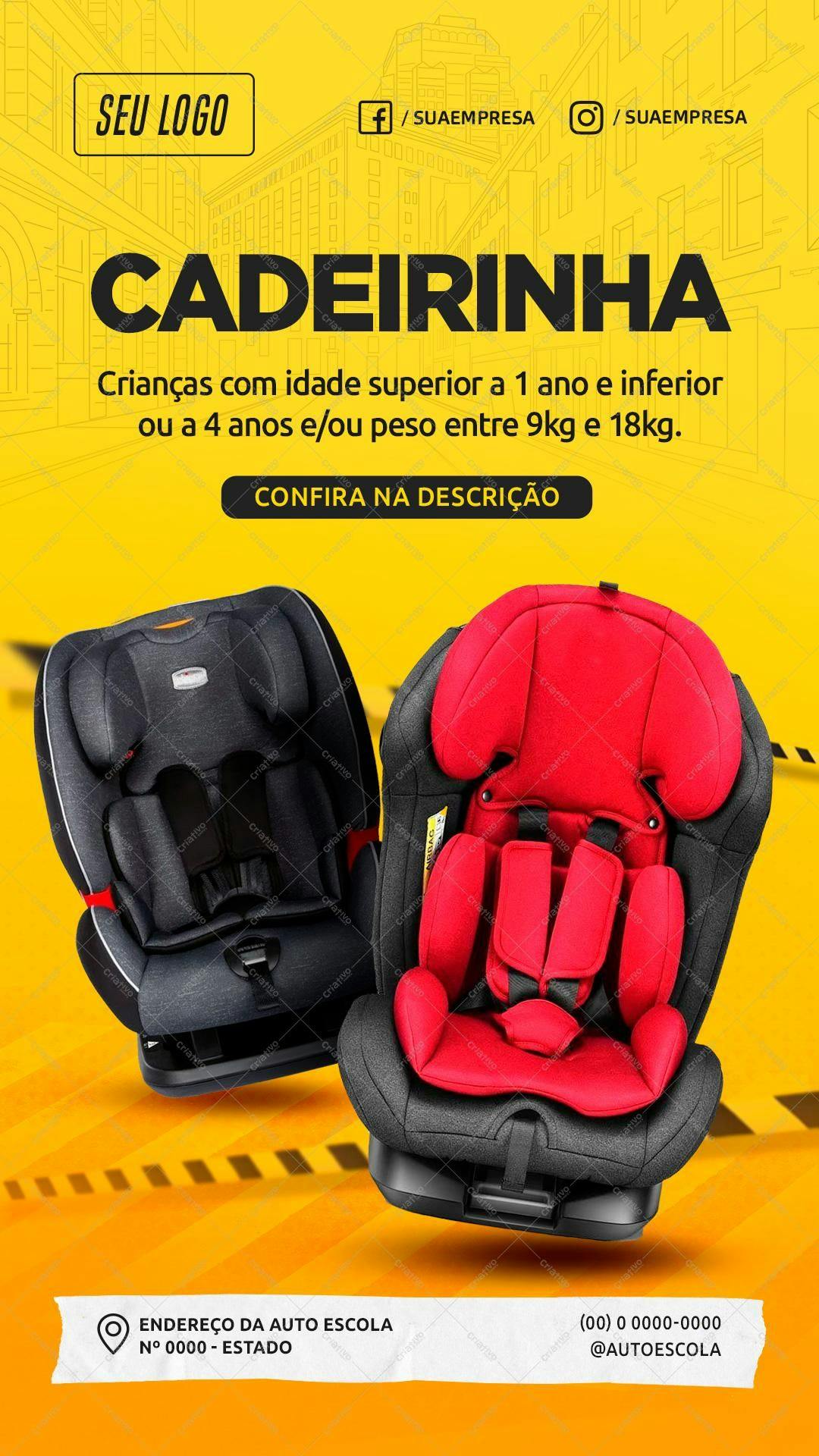 Template PSD Cadeirinha Infantil para Auto Escola PSD Editável
