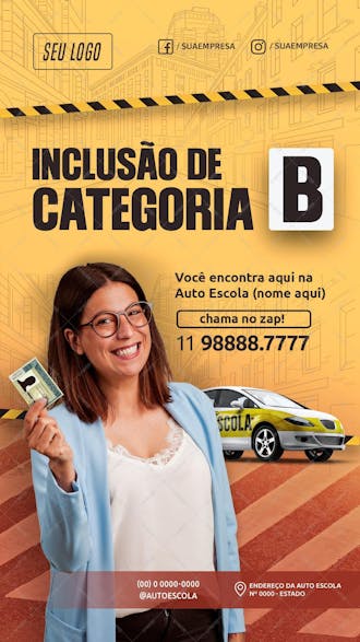 Story inclusão de categoria b psd