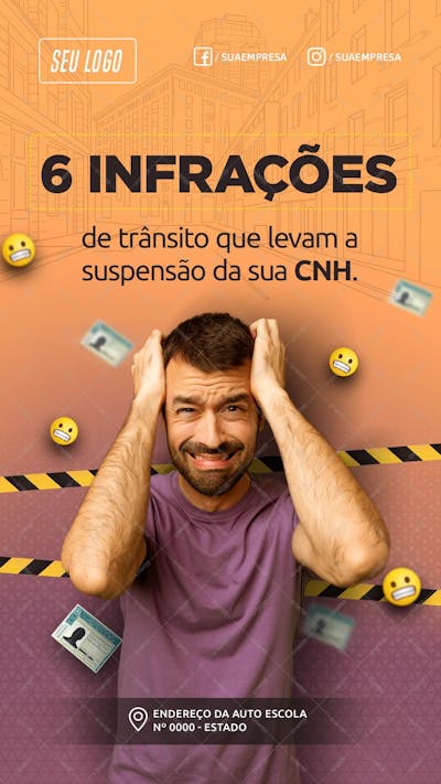 Story - 6 Infrações Que Levam A Suspensão - Psd