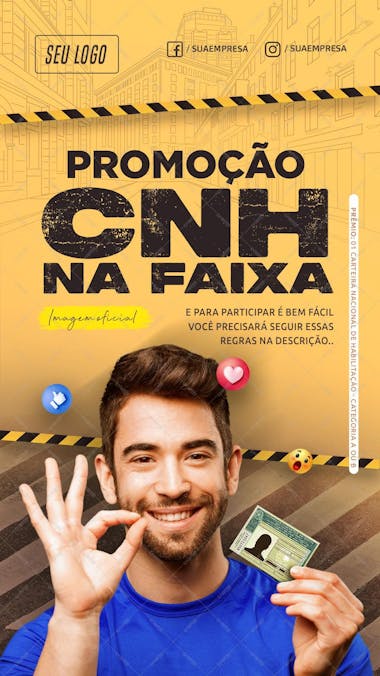 Story promoção cnh na faixa psd