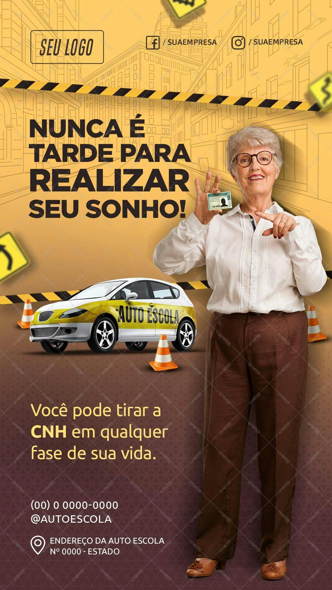 PSD Flyer para Auto Escola - CNH PSD Editável