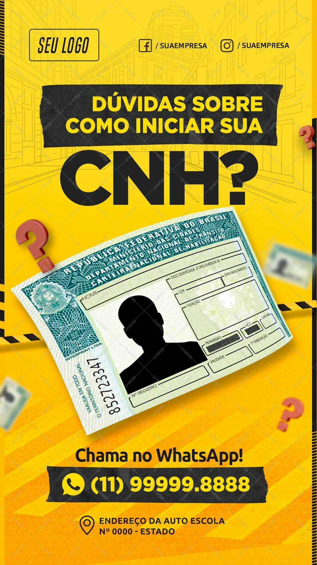 Flyer para tirar CNH PSD Editável