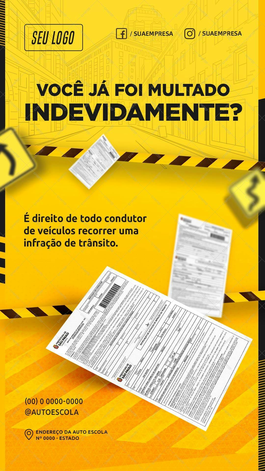 Poster para Multa de Trânsito PSD Editável