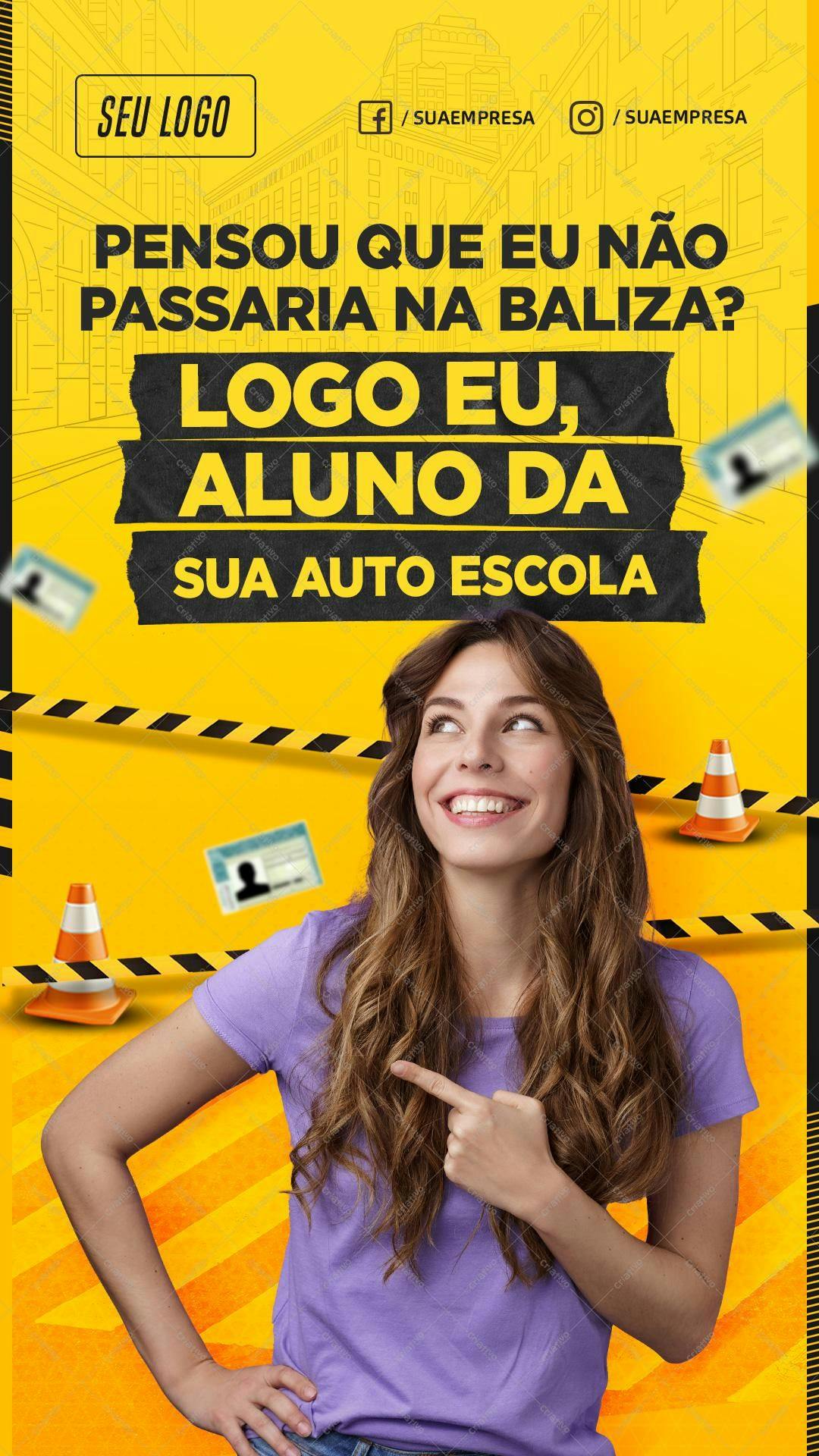Post para Redes Sociais Auto Escola PSD Editável