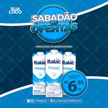 Sabadão de ofertas leite integral italac