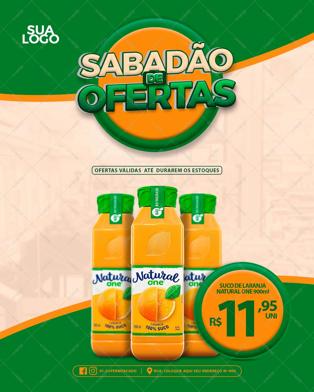 Flyer para Promoção de Suco de Laranja PSD Editável