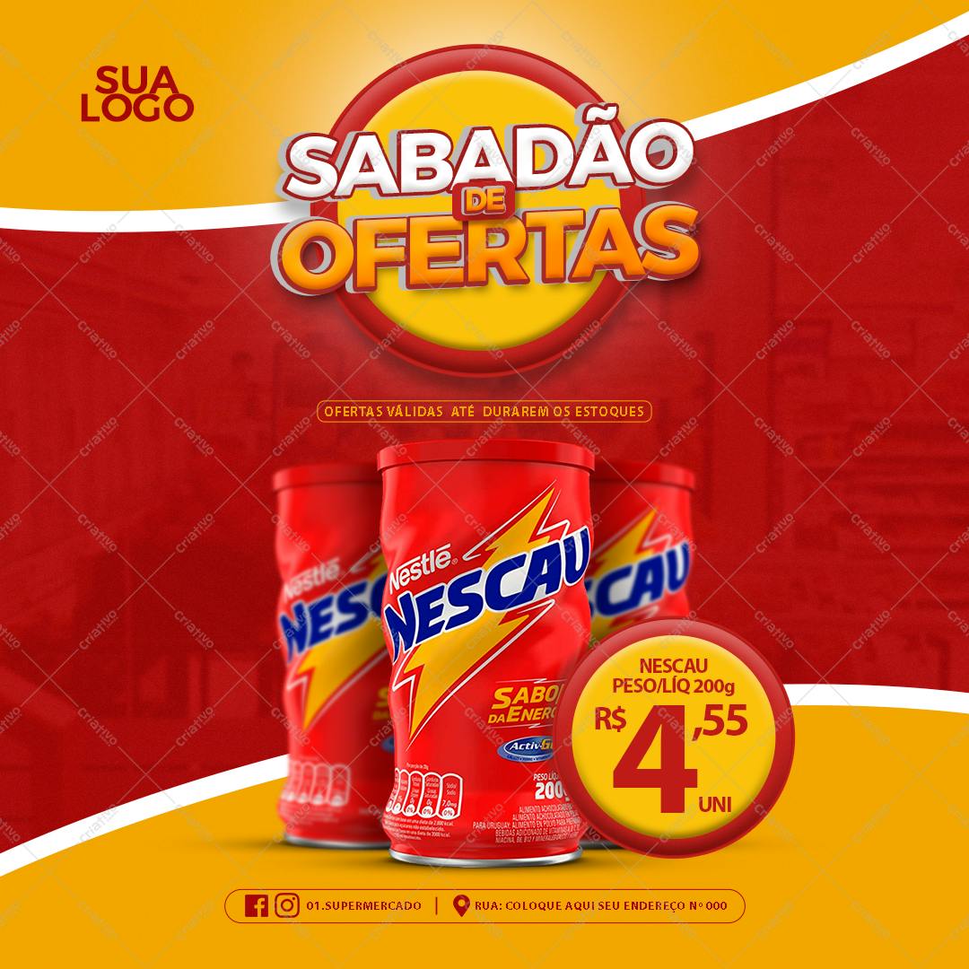 Banner Sábado de Ofertas Nescau PSD Editável