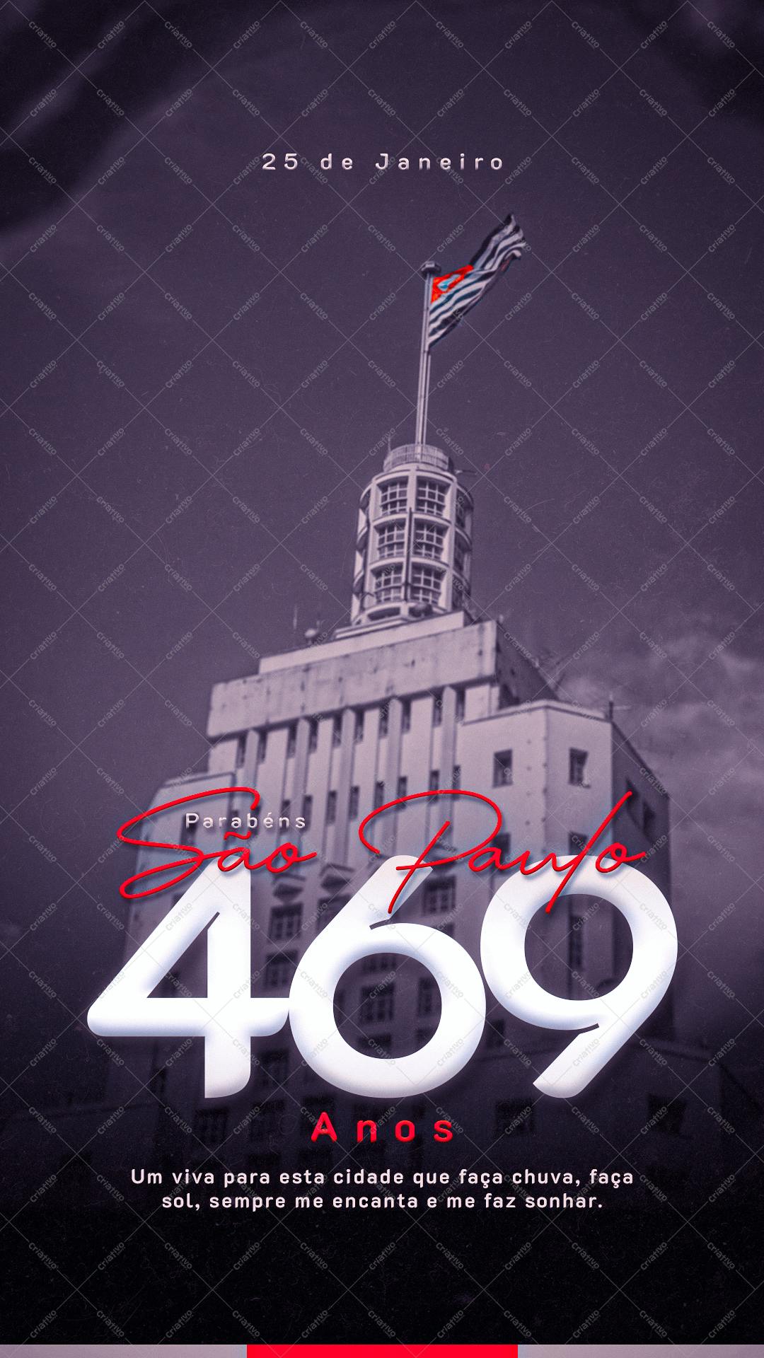 Poster para Aniversário de São Paulo PSD Editável