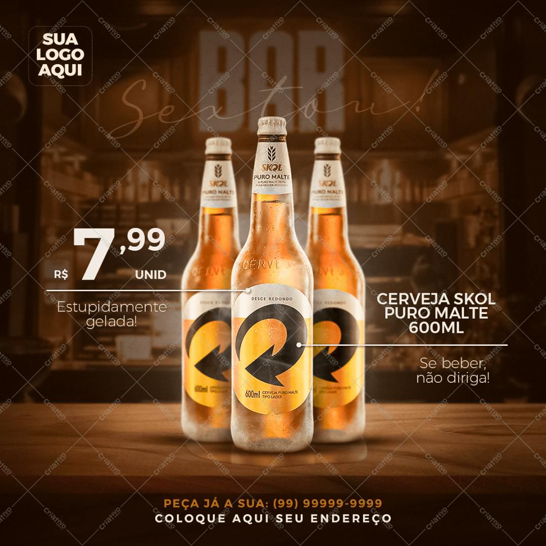 Banner para Promoção de Cerveja Skol Puro Malte PSD Editável