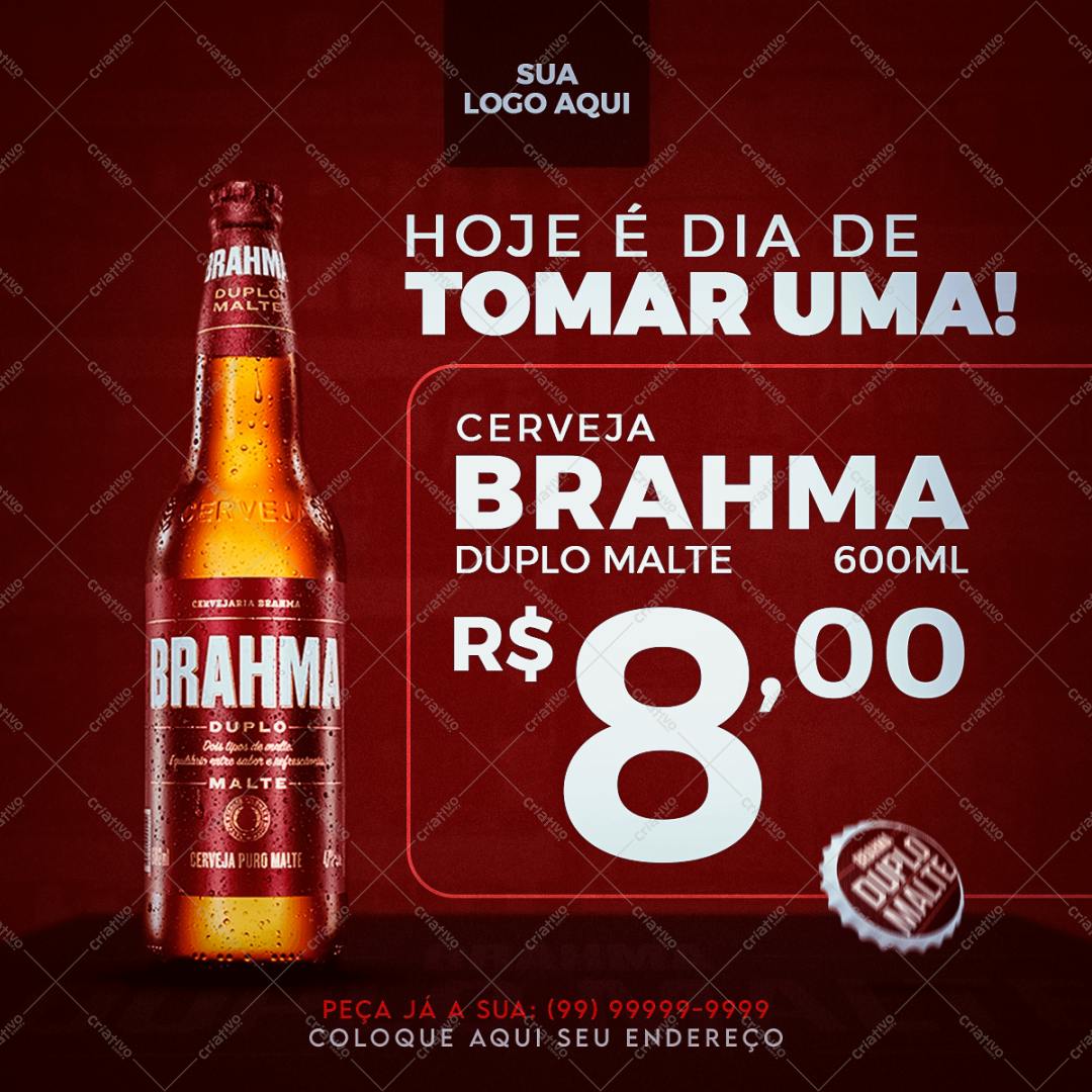 Flyer Cerveja Brahma Duplo Malte PSD Editável