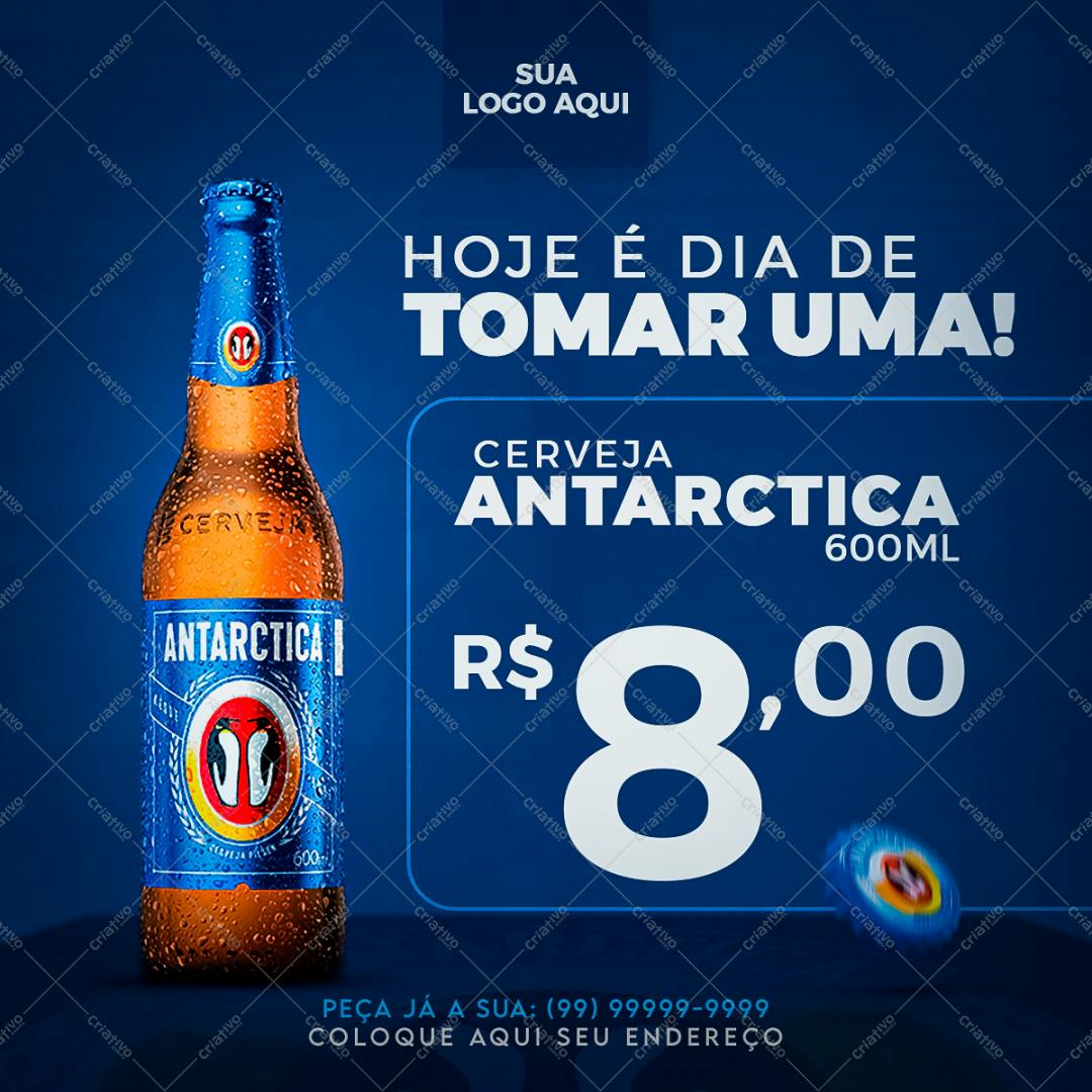 Post para Redes Sociais Cerveja Antarctica PSD Editável