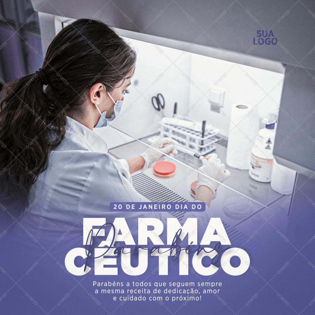 Post para o Dia do Farmacêutico PSD Editável
