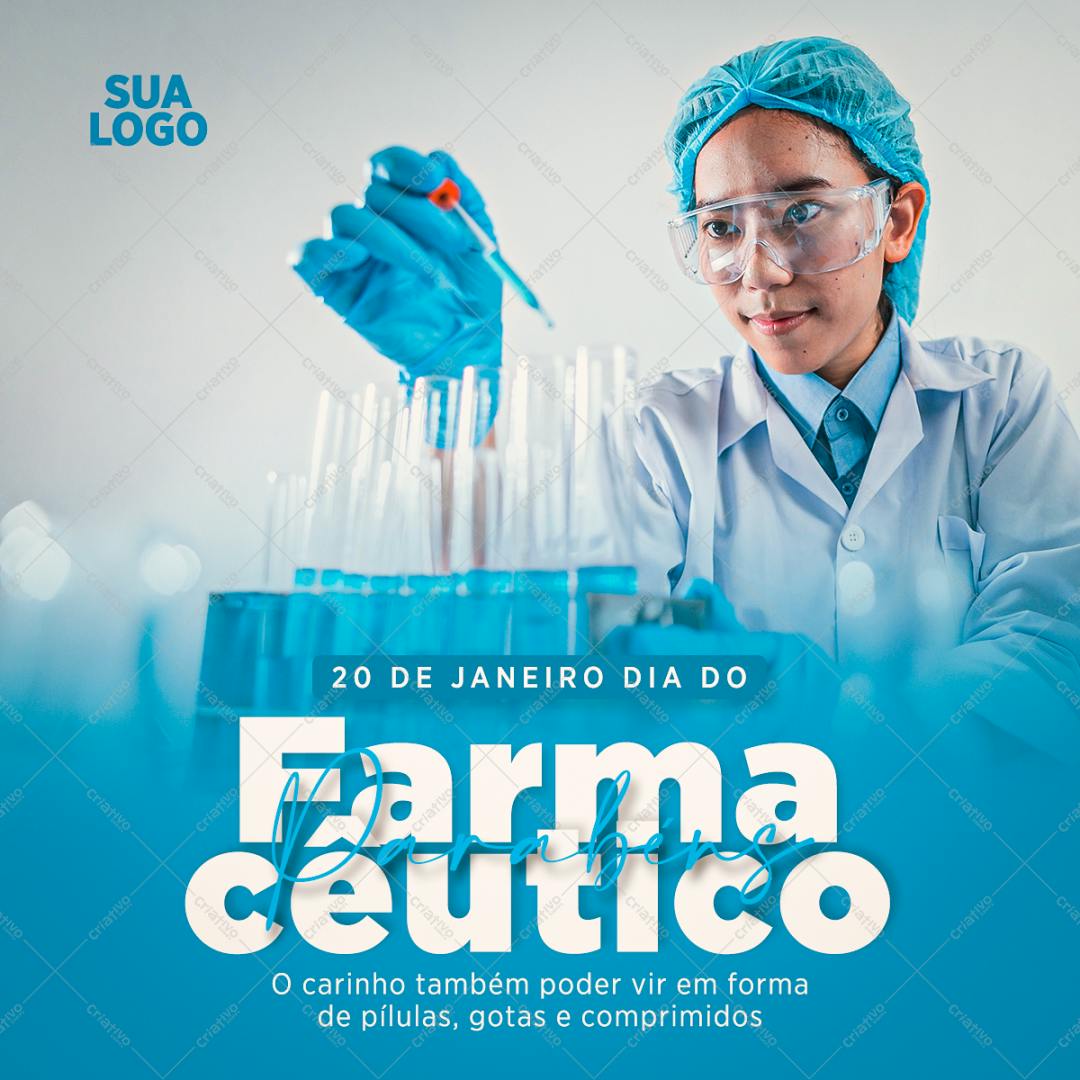 Post para Redes Sociais Dia do Farmacêutico PSD Editável