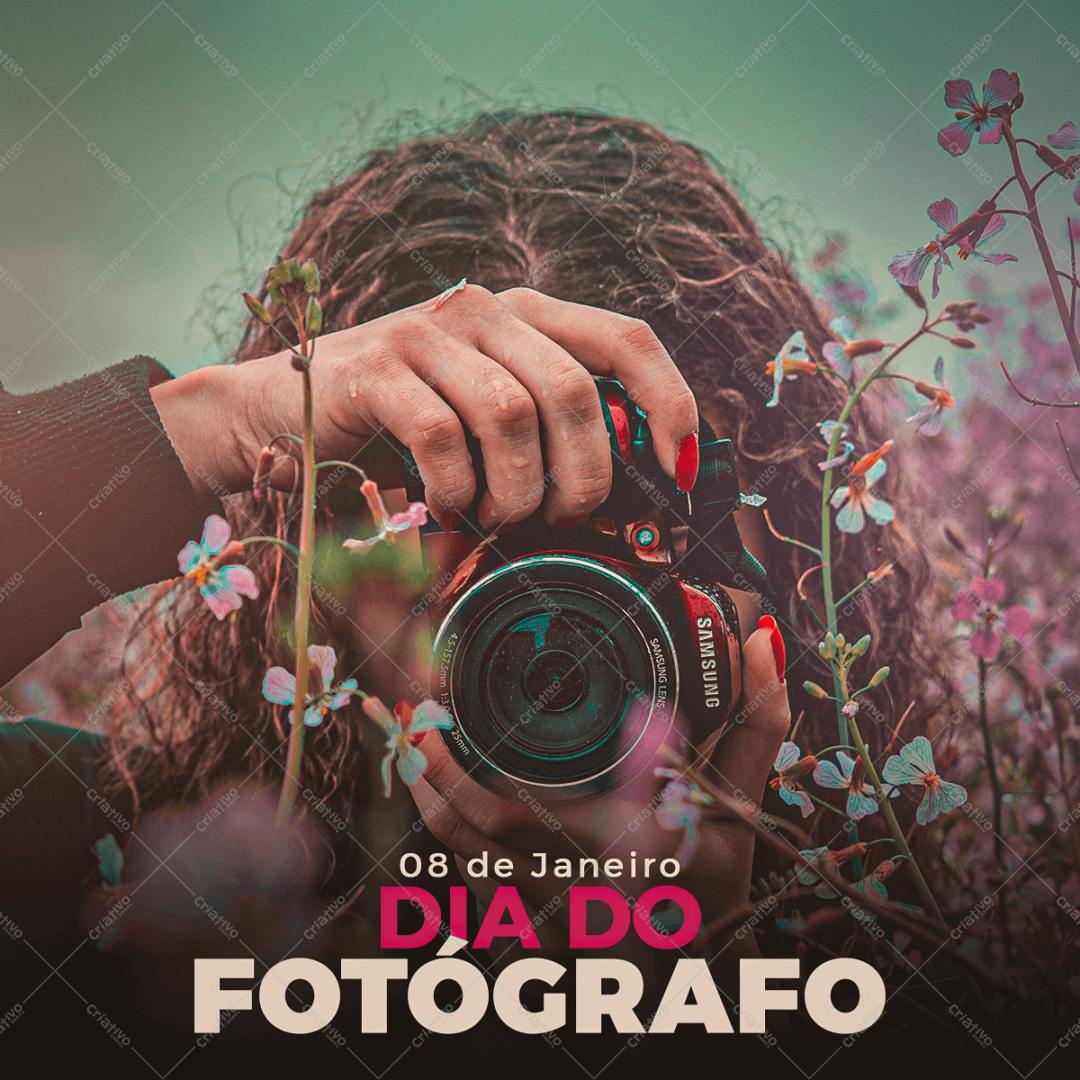 Post para o Dia do Fotógrafo PSD Editável