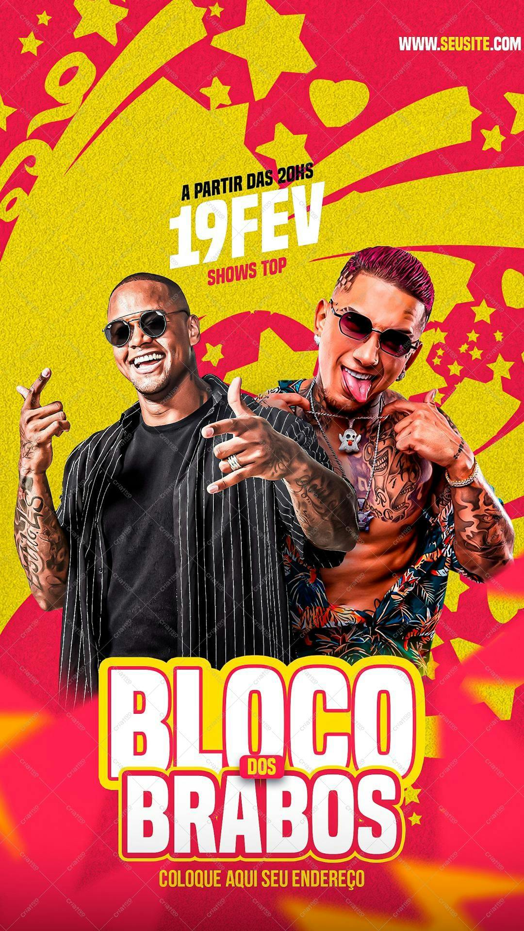 Flyer para Festa Bloco dos Brabos PSD Editável