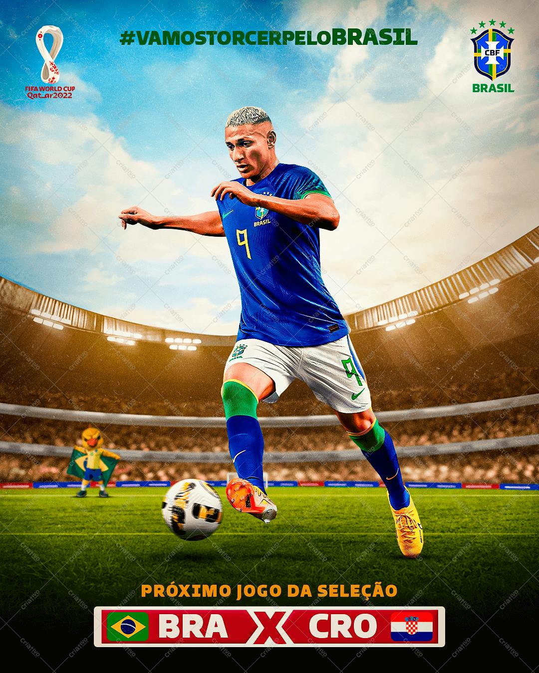 Post para Redes Sociais Copa do Mundo PSD Editável