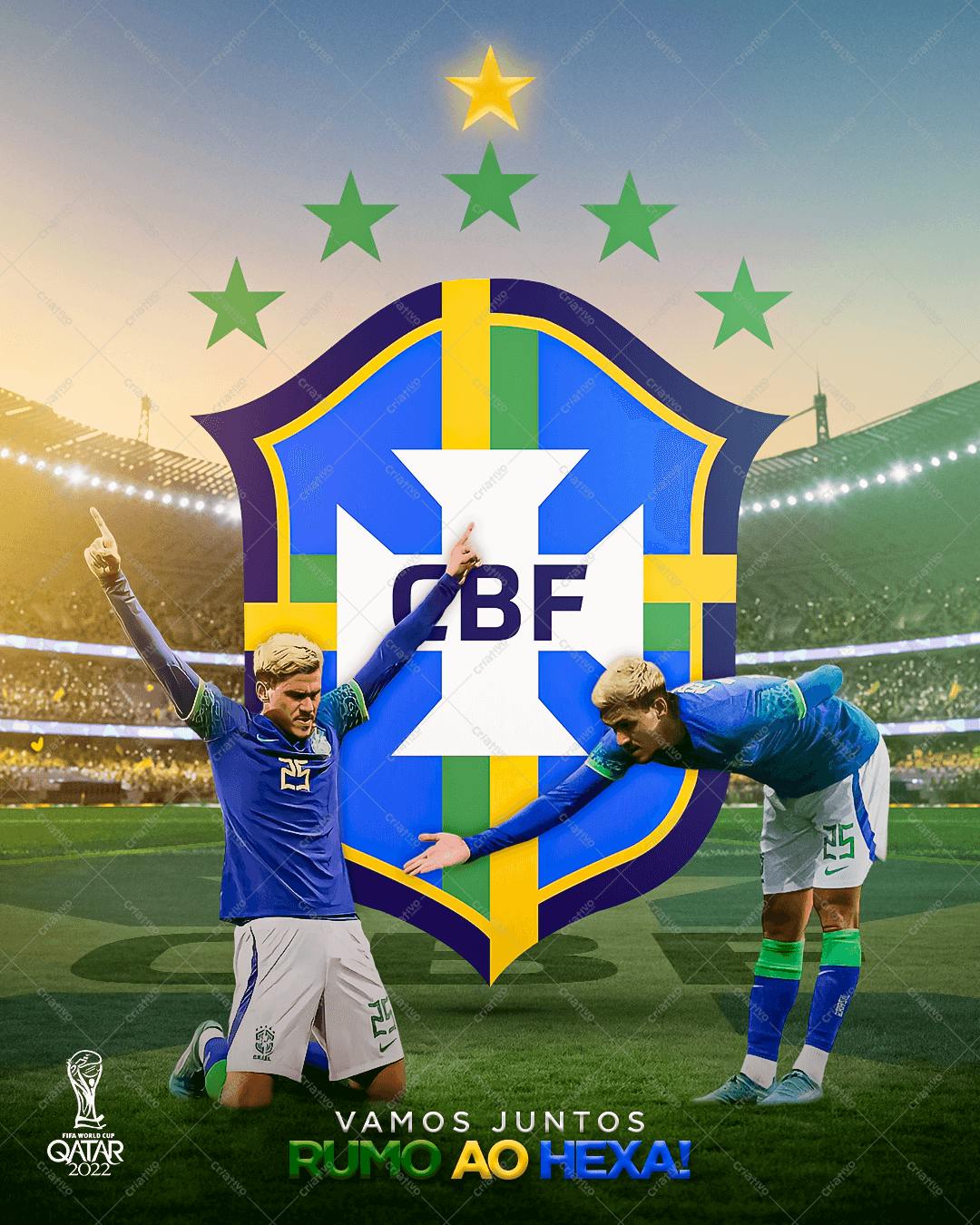 Arte para Torcida Copa do Mundo PSD Editável
