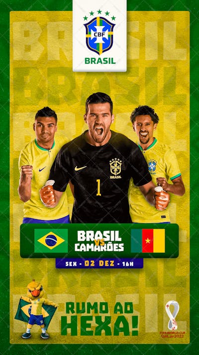 Story Brasil E Camarões - Psd